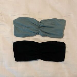 Super Comfy Bershka Bandeau Set of 2 Elastic Size M Sage Green and Black